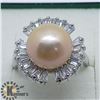 Image 1 : SILVER PEARL CUBIC ZIRCONIA  RING