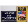 Image 1 : LOT OF TWO NEW! 12" X 8" METAL SIGNS