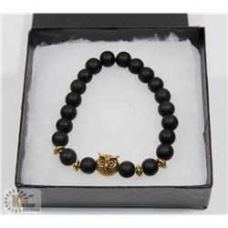 NEW! OWL NATURAL STONE BEADS BRACELET