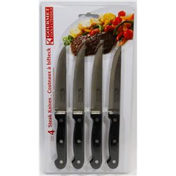 NEW! PACK OF 4 STAINLESS STEEL BLADE STEAK KNIVES