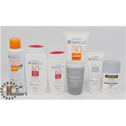 BAG OF ASSORTED SUNSCREEN