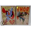 Image 1 : LOT OF TWO NEW! SUPERHERO METAL SIGNS