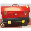 RED METAL TOOL BOX AND BLACK TOOL BOX