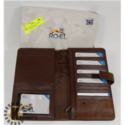 NEW BROWN "RO-EL" LEATHER WALLET/CARD HOLDER.