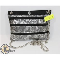 MICHAEL KORS BLACK AND SILVER BAG