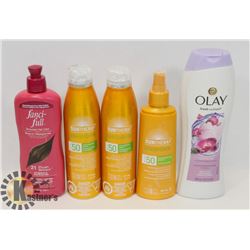 BAG OF SUNSCREEN, BODYWASH, AND MORE
