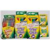 BAG OF ASSORTED CRAYOLA COLOURING SUPPLIES