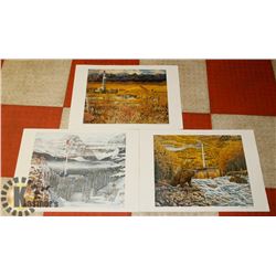 LOT OF THREE LIMITED EDITION SIGNED PRINTS BY