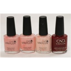 LOT OF 4 ASSORTED CND VINYLUX NAIL POLISH