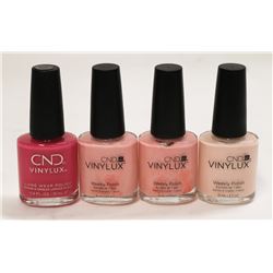 LOT OF 4 ASSORTED CND VINYLUX NAIL POLISH