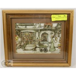 ANTON PIECK VINTAGE 3D ART "THE TOYSHOP" 10 X 12