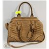 Image 1 : BROWN FAUX LACE STYLE HANDBAG/PURSE