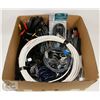 Image 1 : LARGE BOX FULL OF MEDIA & POWER CORDS,
