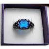 Image 1 : 4)  BLACK 18K  GOLD FILLED SAPPHIRE RING