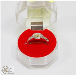 #9-CUBIC ZIRCONIA RING .925 STERLING SILVER RING