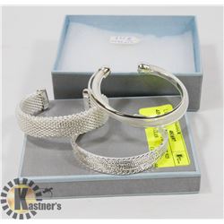 NEW 3 PC ASSORTED SILVER 925 PLATED BANGLES