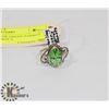 Image 1 : STERLING SILVER GREEN PARROT QUARTZ RING SIZE 9.