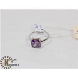 STERLING SILVER AMETHYST RING SIZE 9.