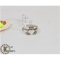 STERLING SILVER CLADAUGH RING SIZE 8.5.
