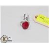 Image 1 : STERLING SILVER RUBY SILLIMANITE RING SIZE 9.