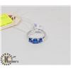Image 1 : STERLING SILVER BLUE SPINEL RING SIZE 7.
