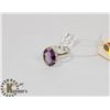 Image 1 : STERLING SILVER AMETHYST RING SIZE 8.