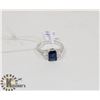 Image 1 : STERLING SILVER BLUE SAPPHIRE RING SIZE 7.