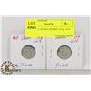 Image 1 : LOT OF 2 CANADA DIMES 1918, 1919