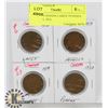 Image 1 : LOT OF 4 CANADA LARGE PENNIES 1919, 1920, 1912,