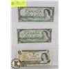 Image 1 : LOT OF 3 CANADA $1 BILLS, 1954, 1967, 1973