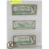 Image 1 : LOT OF 3  CANADA  1954 $1 BILLS