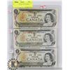 Image 1 : LOT OF 3 CANADA 1973 $1 BILLS