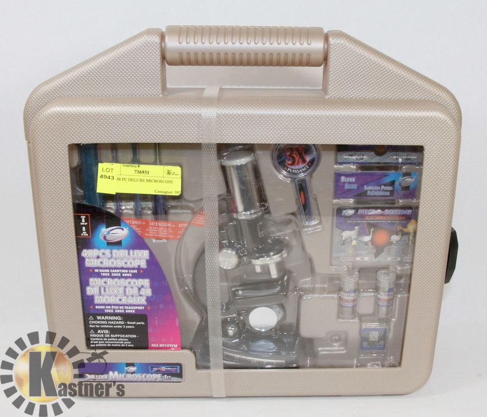 NEW 48 PC DELUXE MICROSCOPE SET