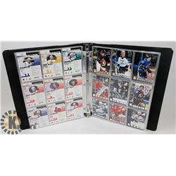 BINDER OF OVER 200 PINNACLE INSIDE HOCKEY CARDS