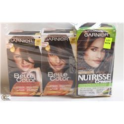 3 BOXES OF GARNIER HAIR DYE