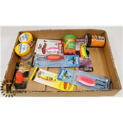 FLAT OF FISHING BAITS AND LURES