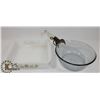 Image 1 : 9X9 GLASSBAKE PAN AND PYREX POT