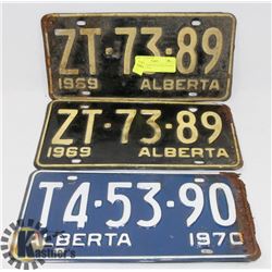 LOT OF ASSORTED LICENSE PLATES 1969 AND 1970