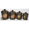 LOT OF 4 KITCHEN CANNISTERS