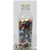 Image 1 : VINTAGE BUTTONS IN MILK BOTTLE