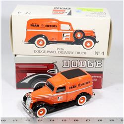 1936 DODGE PANEL TRUCK FRAM DIE CAST.