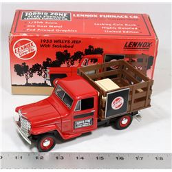 1953 WILLYS JEEP LENNOX REPAIR TRUCK DIECAST.