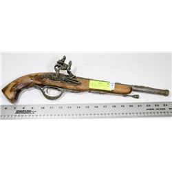 REPLICA FLINTLOCK, 18TH CENTURY, PISTOL, 12-1/2"