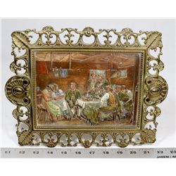 VINTAGE BRASS 3D STYLE PICTURE FRAME ART.