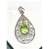 Image 1 : 14KT WHITE GOLD PERIDOT ANTIQUE STYLE PENDANT