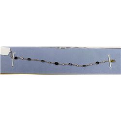 14K YELLOW GOLD BLUE & WHITE SAPPHIRE BRACELET