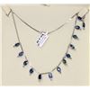 Image 1 : 14K WHITE GOLD SAPPHIRE AND DIAMOND NECKLACE,