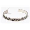 Image 1 : STERLING SILVER WITH INLAY BRAID DESIGN BRACELET.