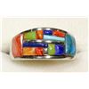 Image 1 : STERLING SILVER STONE INLAY RING SIZE 11