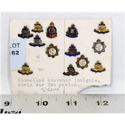 WWII SILVER ENAMELLED MILITARY INSIGNIA SET.